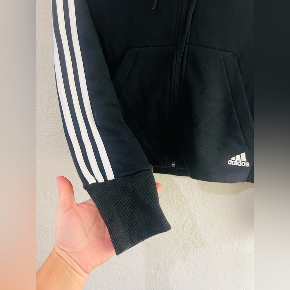 ADIDAS MUST HAVES 3-STRIPES FRENCH TERRY DW9695 black track top XS - Picture 5 of 12